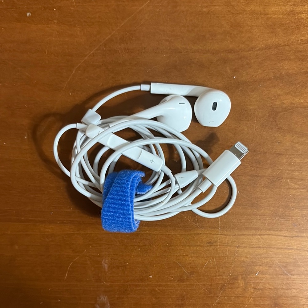 Apple iPhone EarPods with Blue Cable Organizer